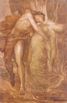  symbolist Oil Painting - Orpheus and Eurydice symbolist George Frederic Watts